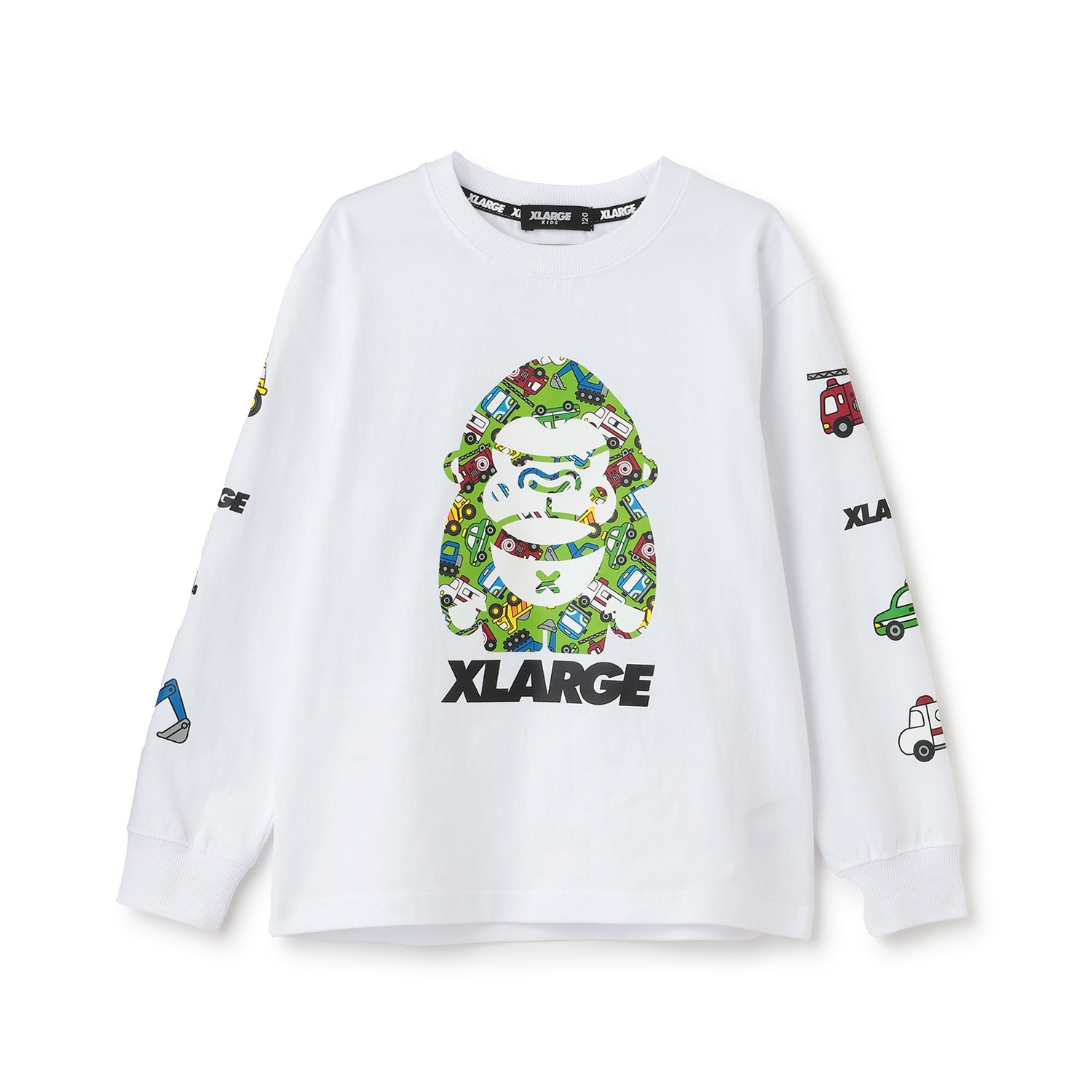 車柄ファニーゴリラ 長袖Tシャツ