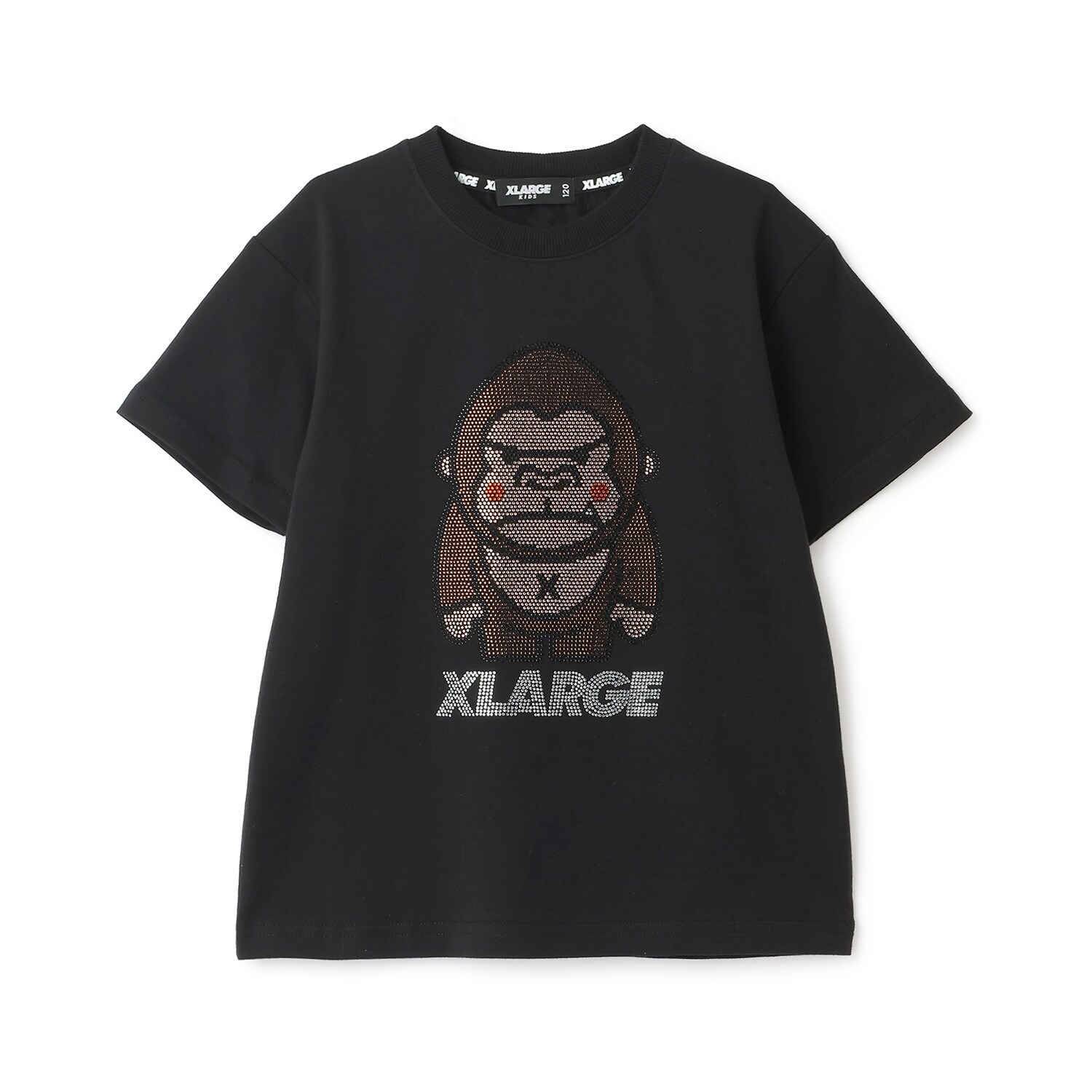ラインストーンファニーゴリラ 半袖Tシャツ
