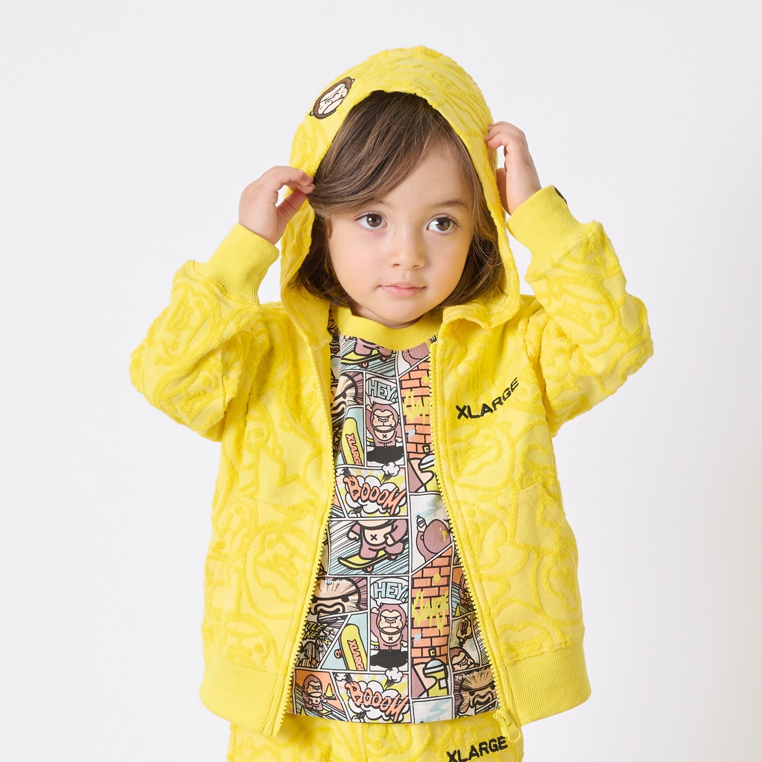 ファニーゴリラパイルジャカードジップパーカー