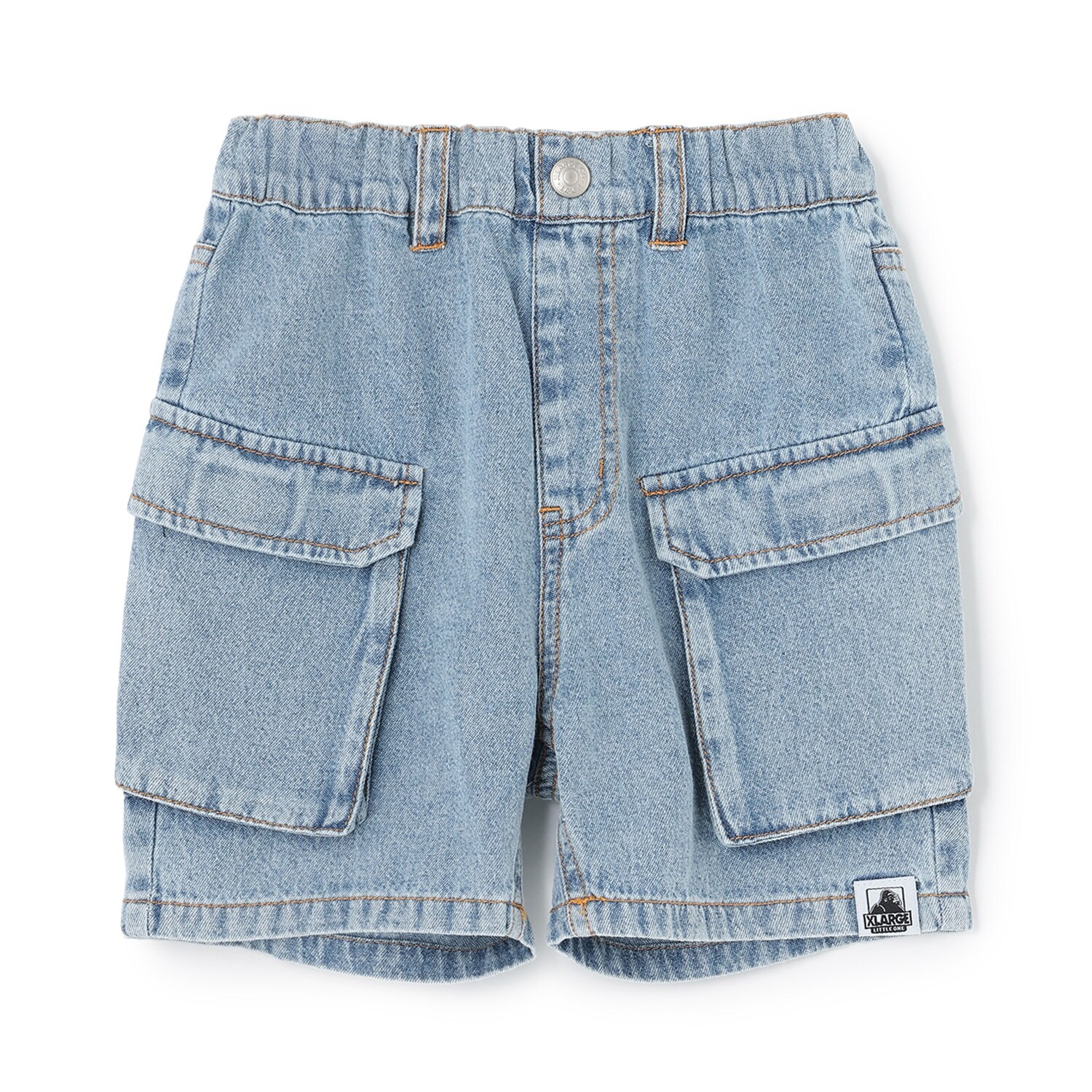 ケミカルウォッシュ デニムカーゴハーフパンツ