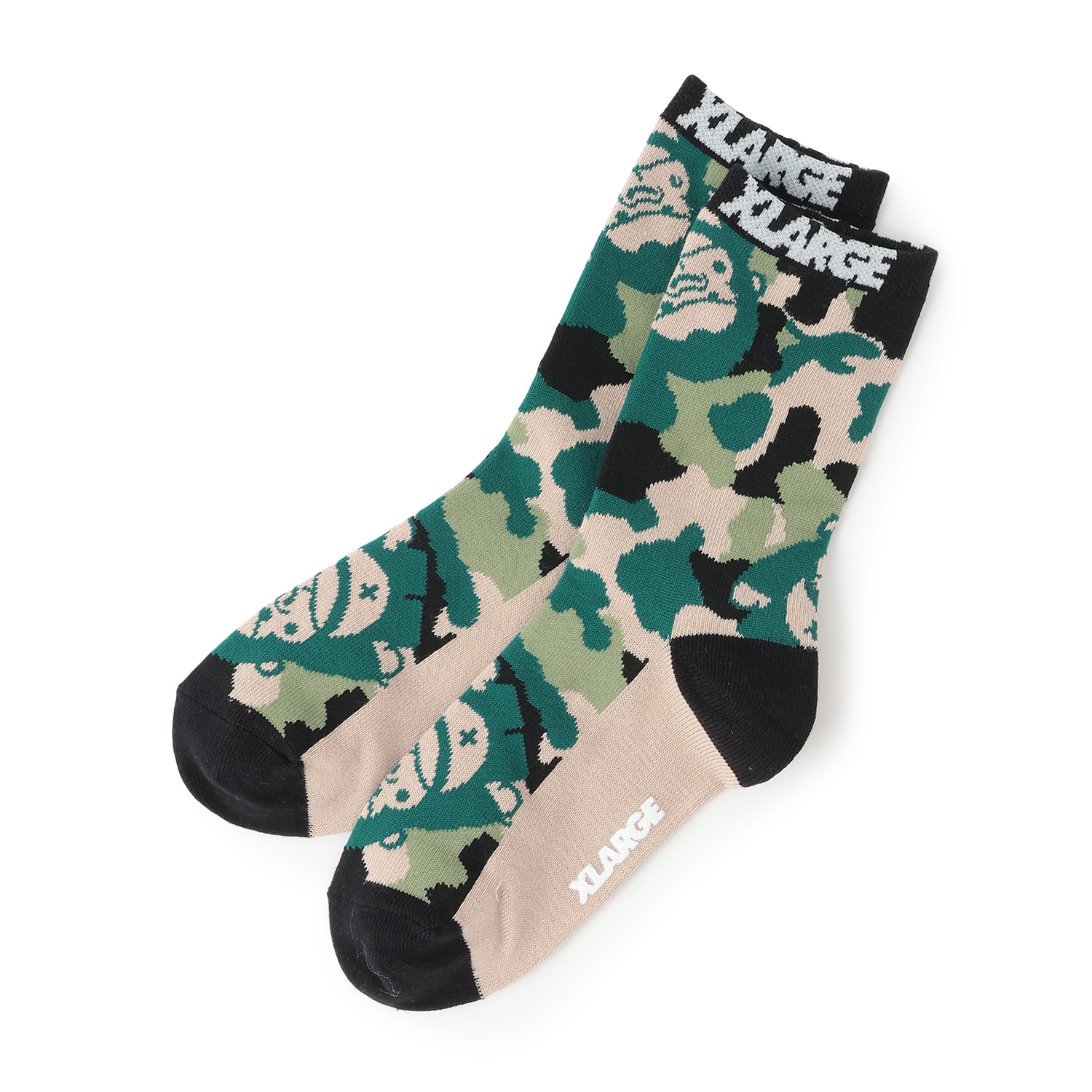 ファニーゴリラカモ総柄 クルーソックス