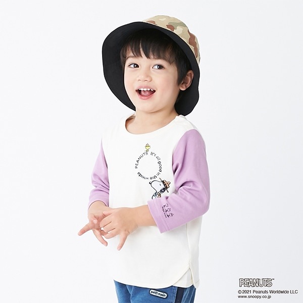 Narumiya Online ナルミヤ オンラインの公式通販サイト Peanutsコラボ スヌーピーキャンプtシャツ 80 オフ ホワイト キッズ