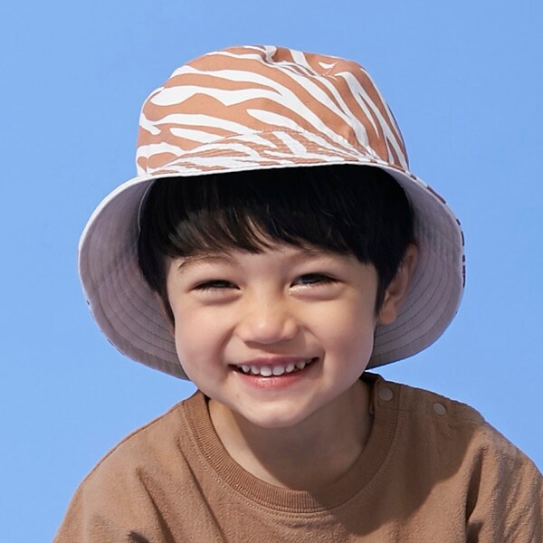 Narumiya Online ナルミヤ オンラインの公式通販サイト無地 総柄リバーシブルバケットハット 50 アイボリー キッズ