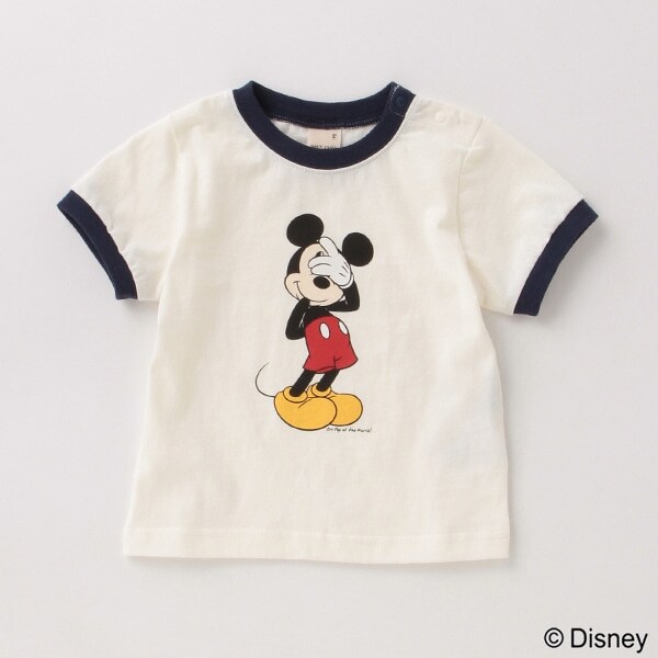 【DISNEY】ミッキーマウスデザイン リンガーTシャツ