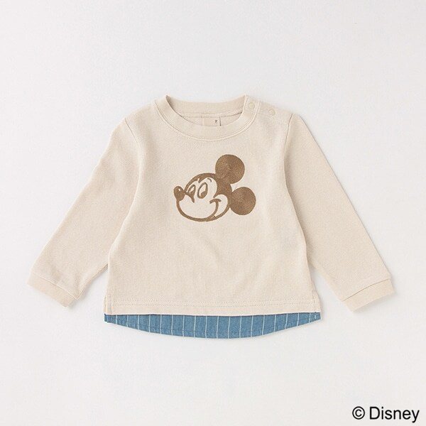 【Disney】ミッキー刺しゅう長袖Tシャツ