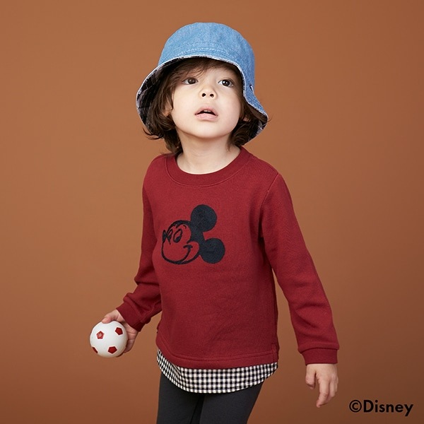 【Disney】ミッキー刺しゅう長袖Tシャツ