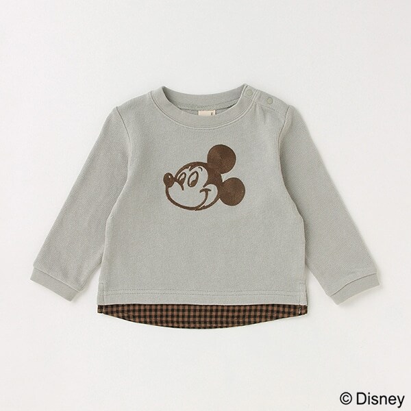 【Disney】ミッキー刺しゅう長袖Tシャツ