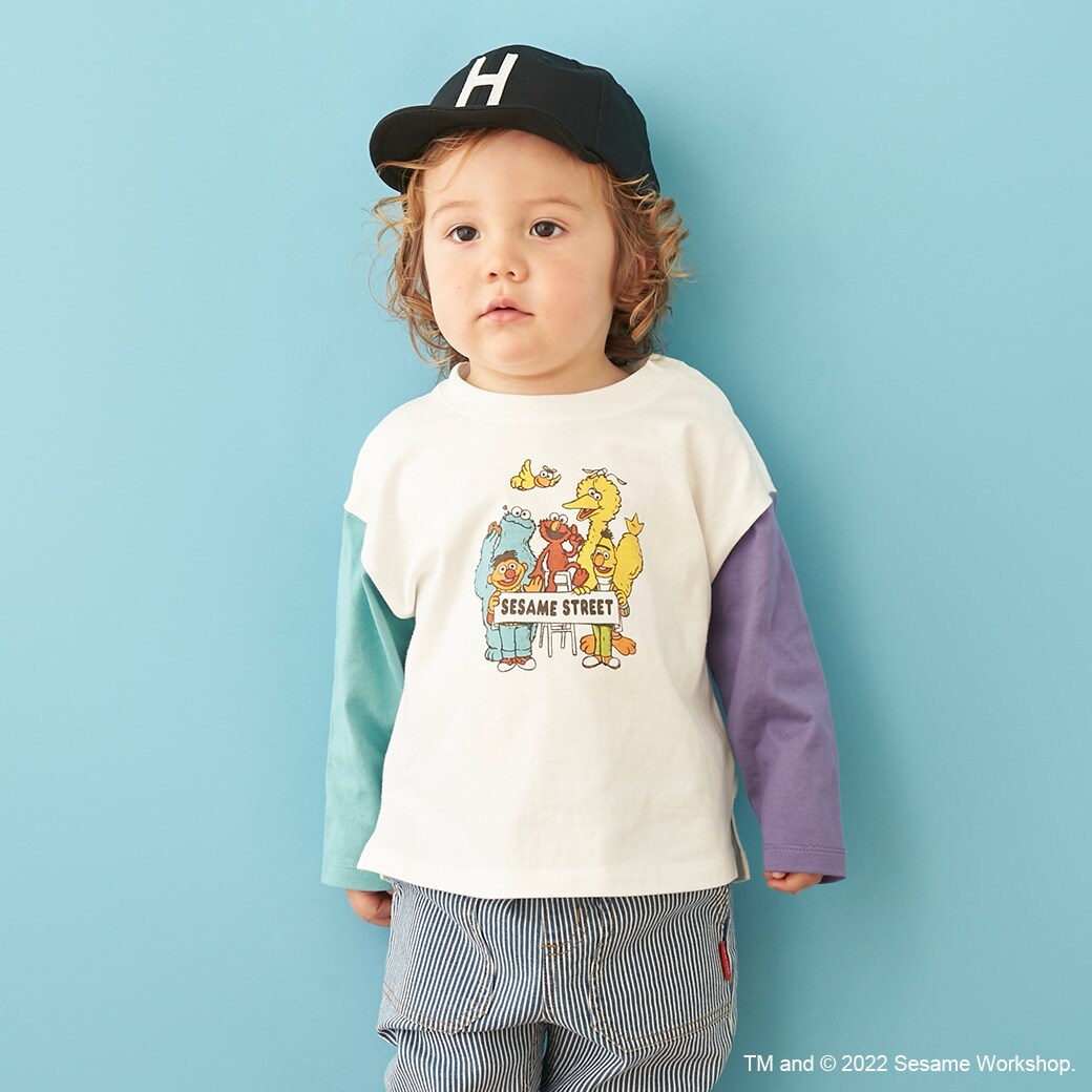 NARUMIYA ONLINE｜ナルミヤ オンラインの公式通販サイト【SESAME STREET】マルチカラー長袖T(80cm ラベンダー): キッズ