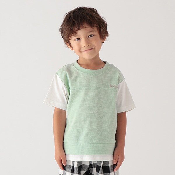 【接触冷感】ベスト風切替Ｔシャツ