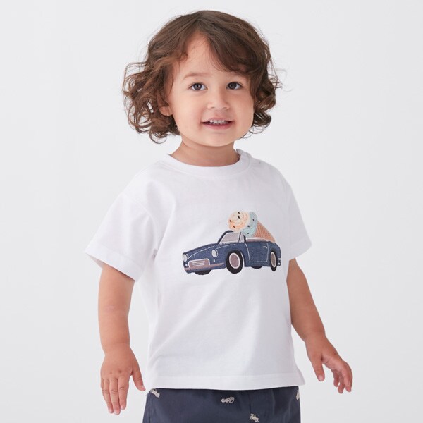 【接触冷感】車アイスアップリケTシャツ