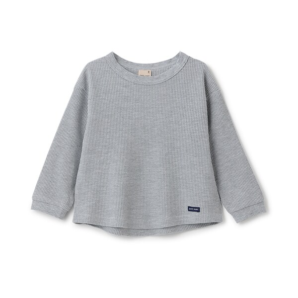 GOODPRICE】ワッフル長袖Tシャツ(80cm トップ グレー): キッズ