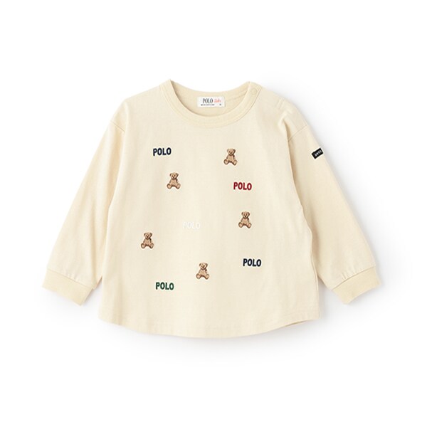 【POLO BCS】くまロゴ刺しゅう長袖Tシャツ