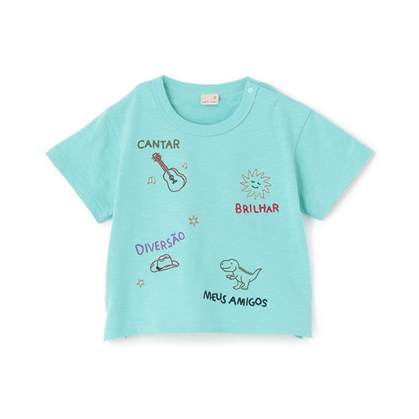 【接触冷感】モチーフロゴ刺しゅう半袖Tシャツ