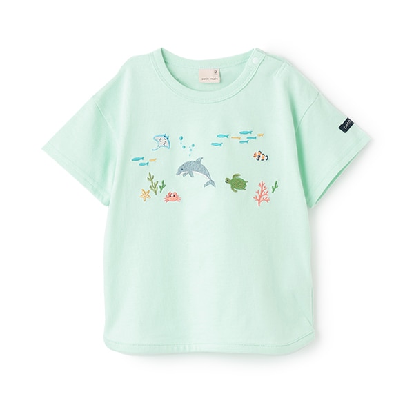 海の生き物刺しゅう半袖Tシャツ