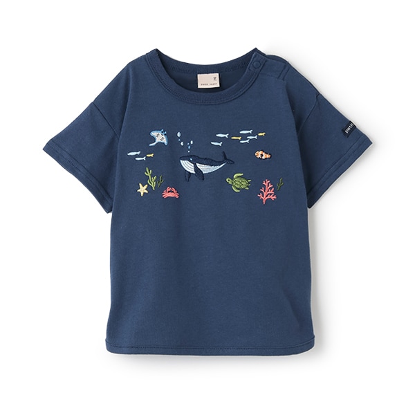 海の生き物刺しゅう半袖Tシャツ