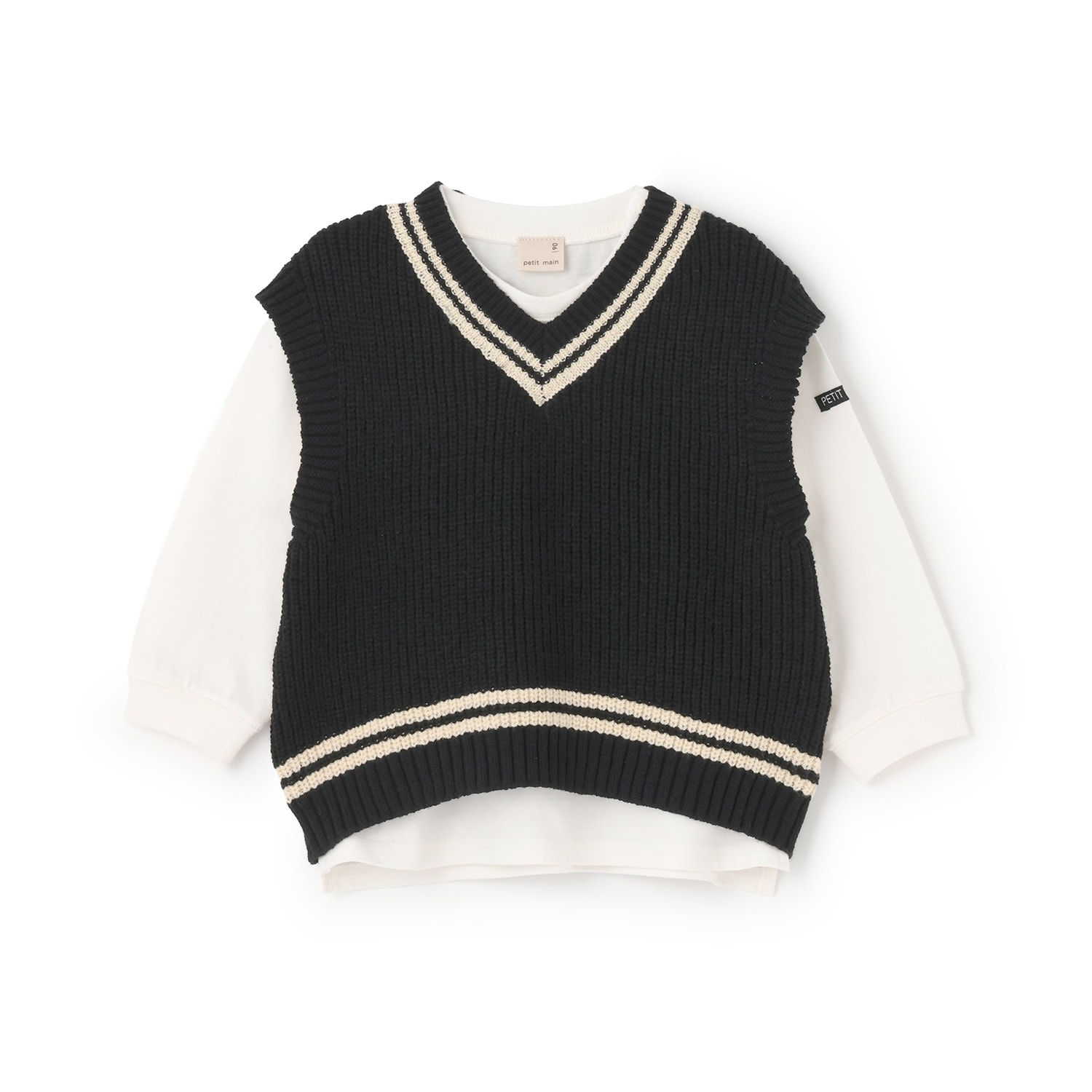 ウォッシャブル】ニットベストセット(80cm モカ茶): キッズ - ナルミヤ