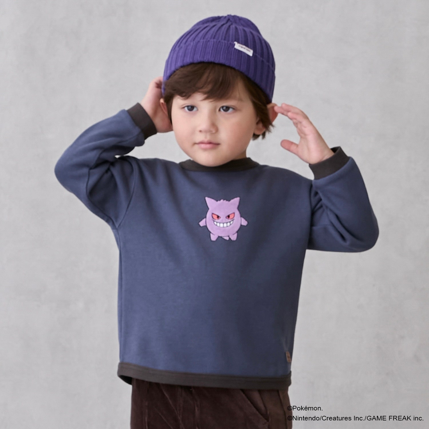 【モンポケ】接結アップリケ長袖T