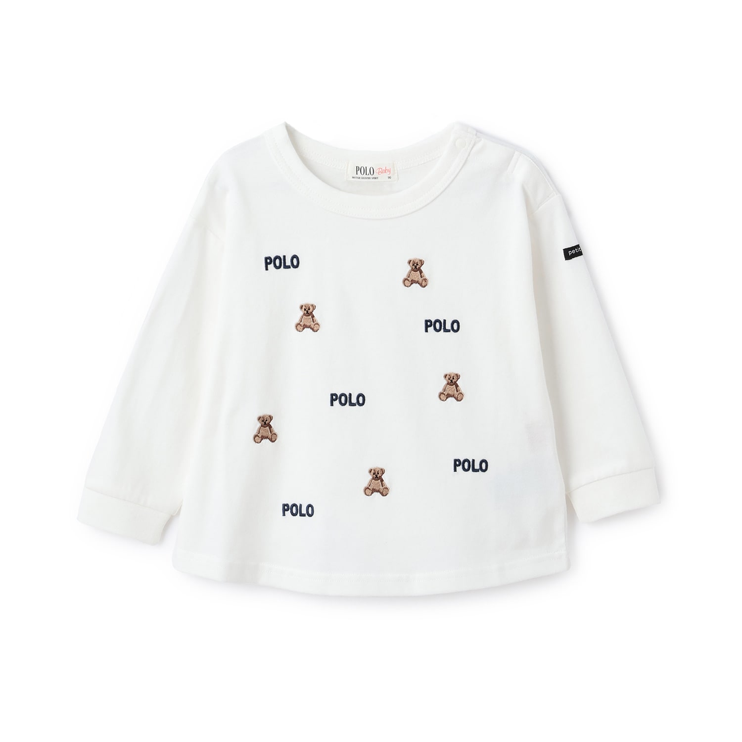 【POLO BCS】モチーフ刺繍長袖Tシャツ