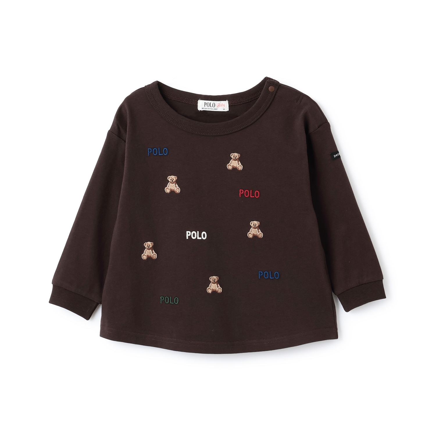 【POLO BCS】モチーフ刺繍長袖Tシャツ