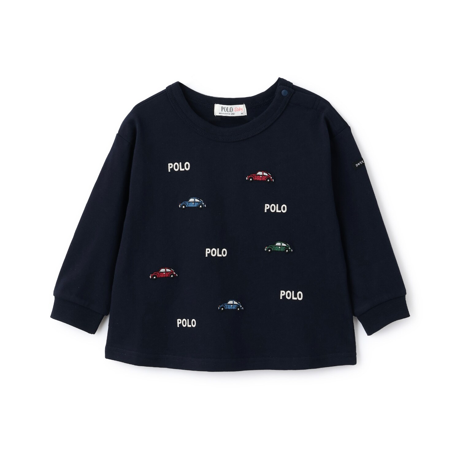 【POLO BCS】モチーフ刺繍長袖Tシャツ