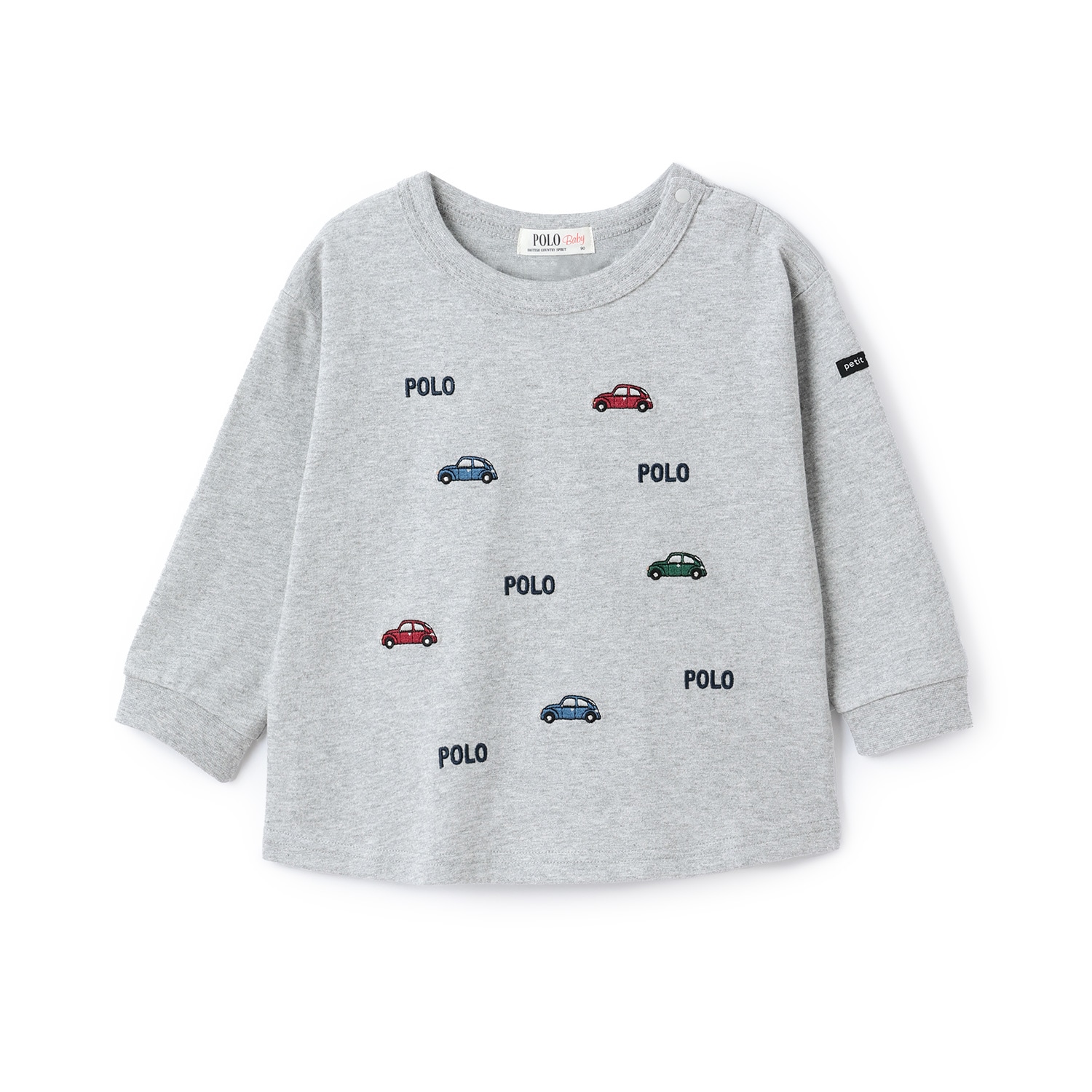 【POLO BCS】モチーフ刺繍長袖Tシャツ