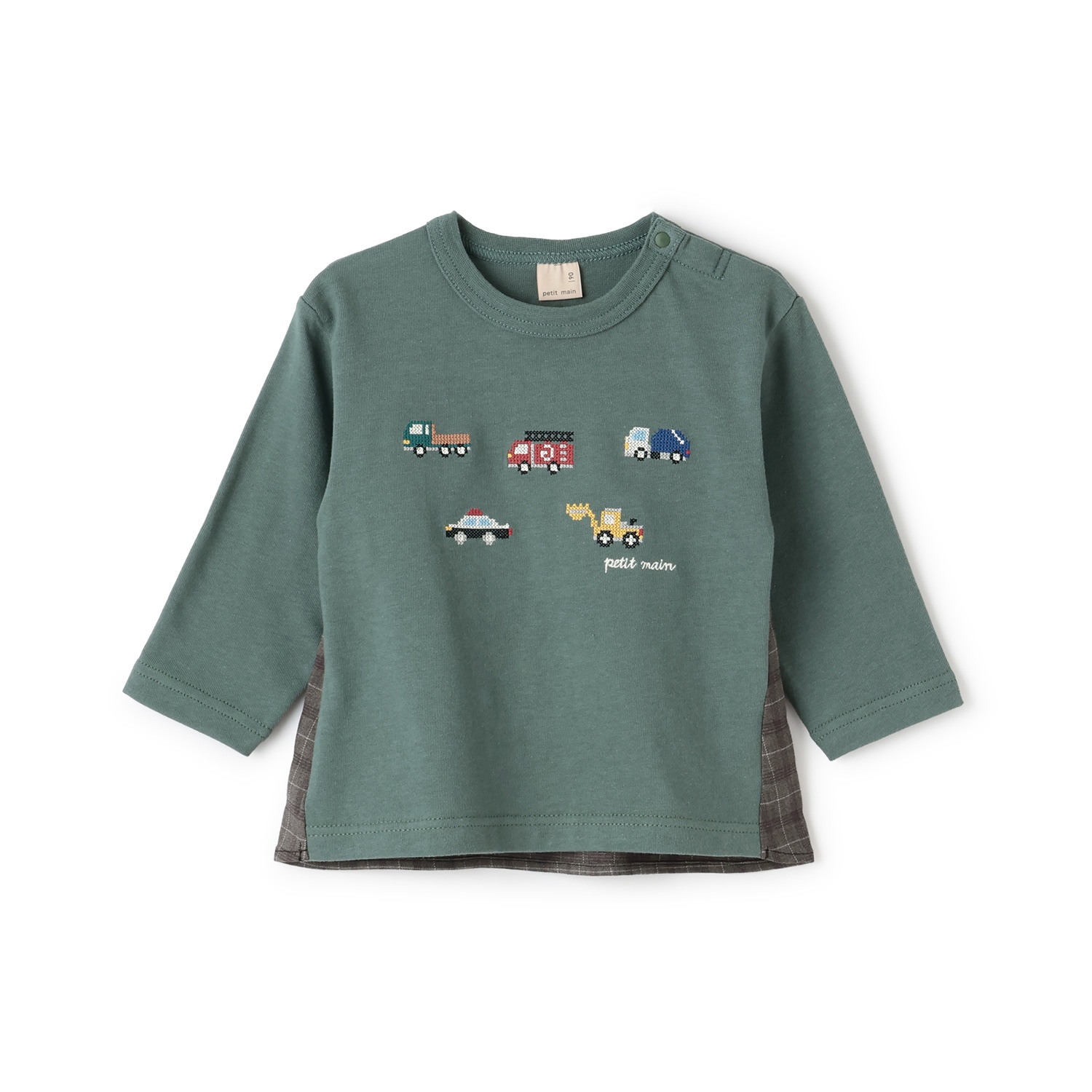働く車刺しゅう長袖Tシャツ