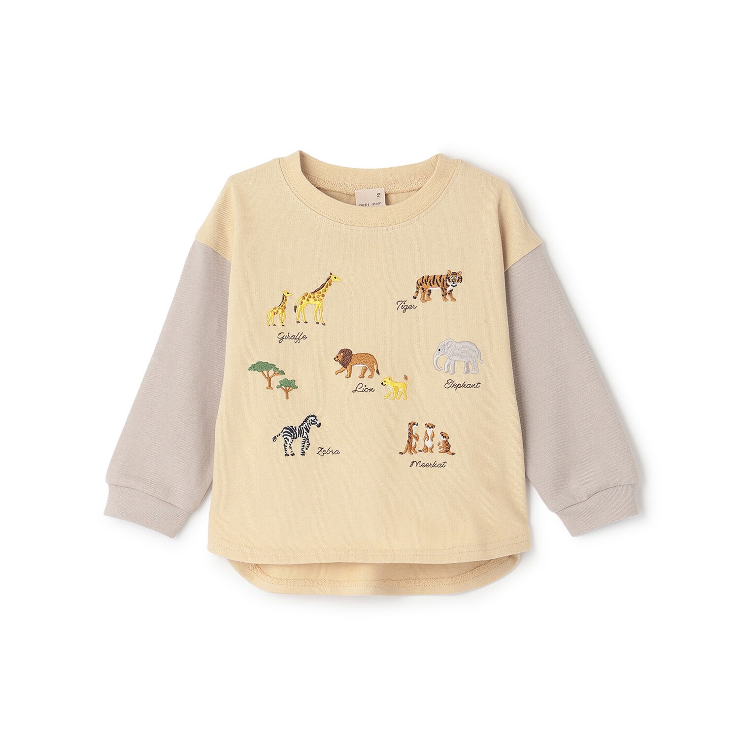 動物刺しゅう長袖Tシャツ