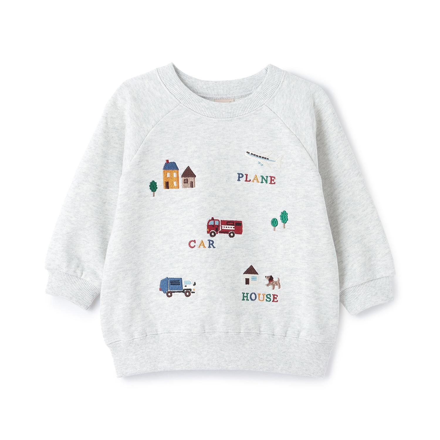 働く車刺しゅうトレーナー