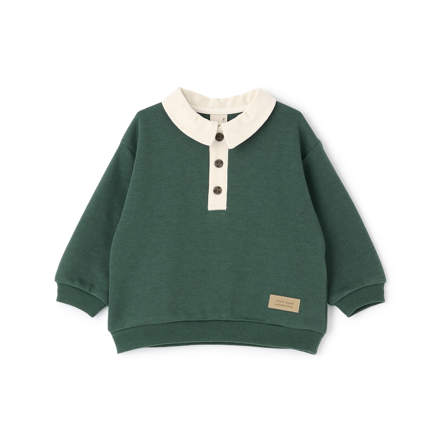 衿つき配色裏起毛トレーナー