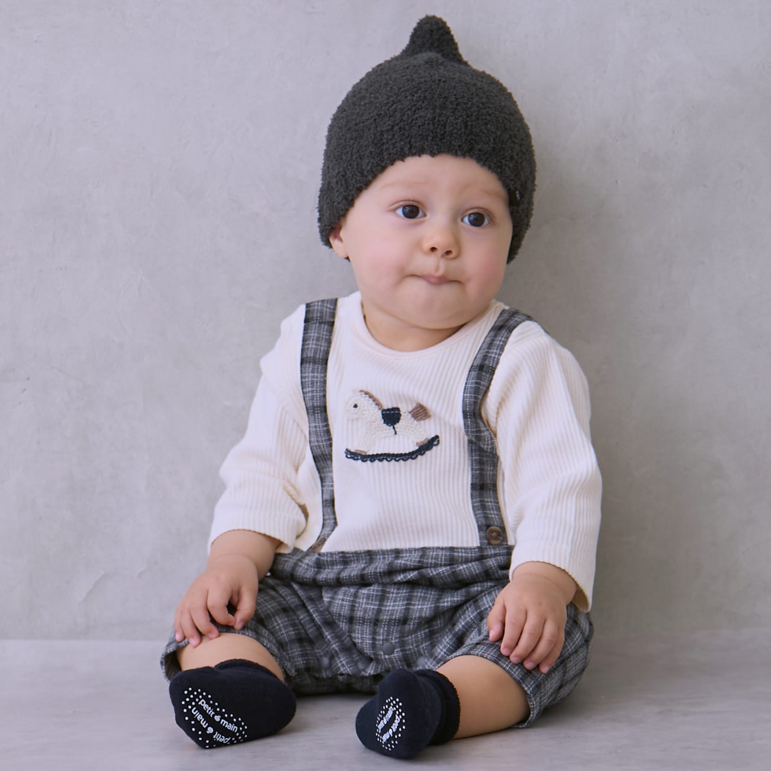 サス付きモチーフカバーオール