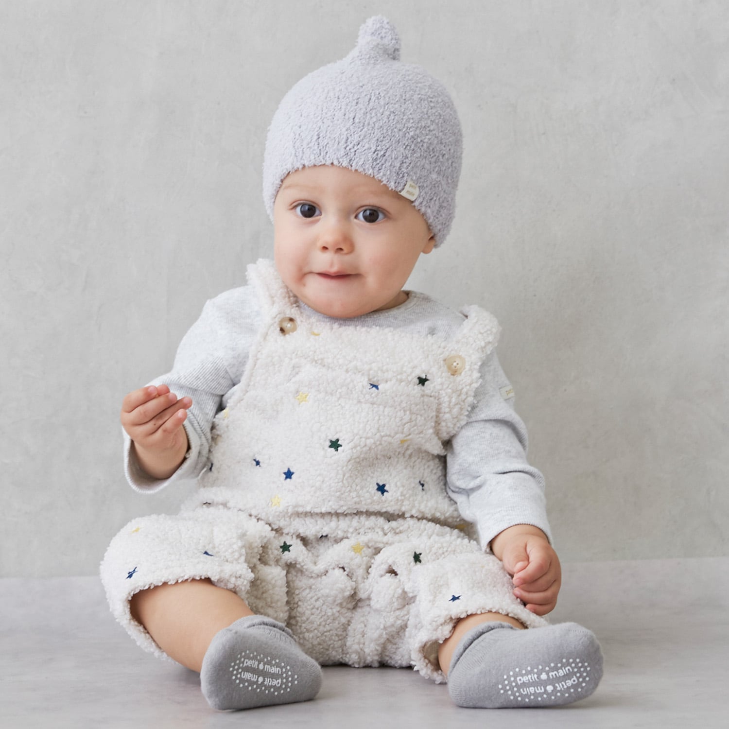 星刺しゅうサロペットカバーオール