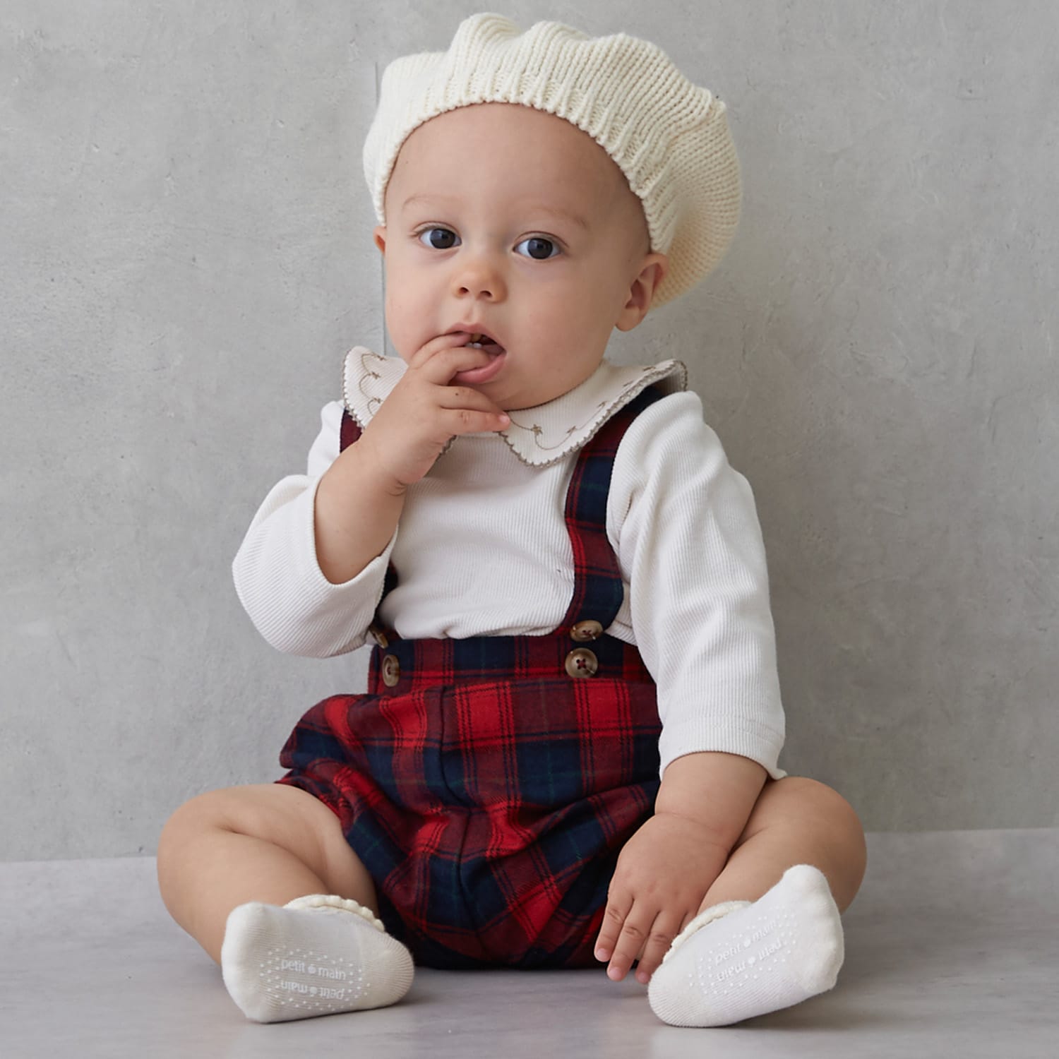 衿刺しゅうサロペットセット