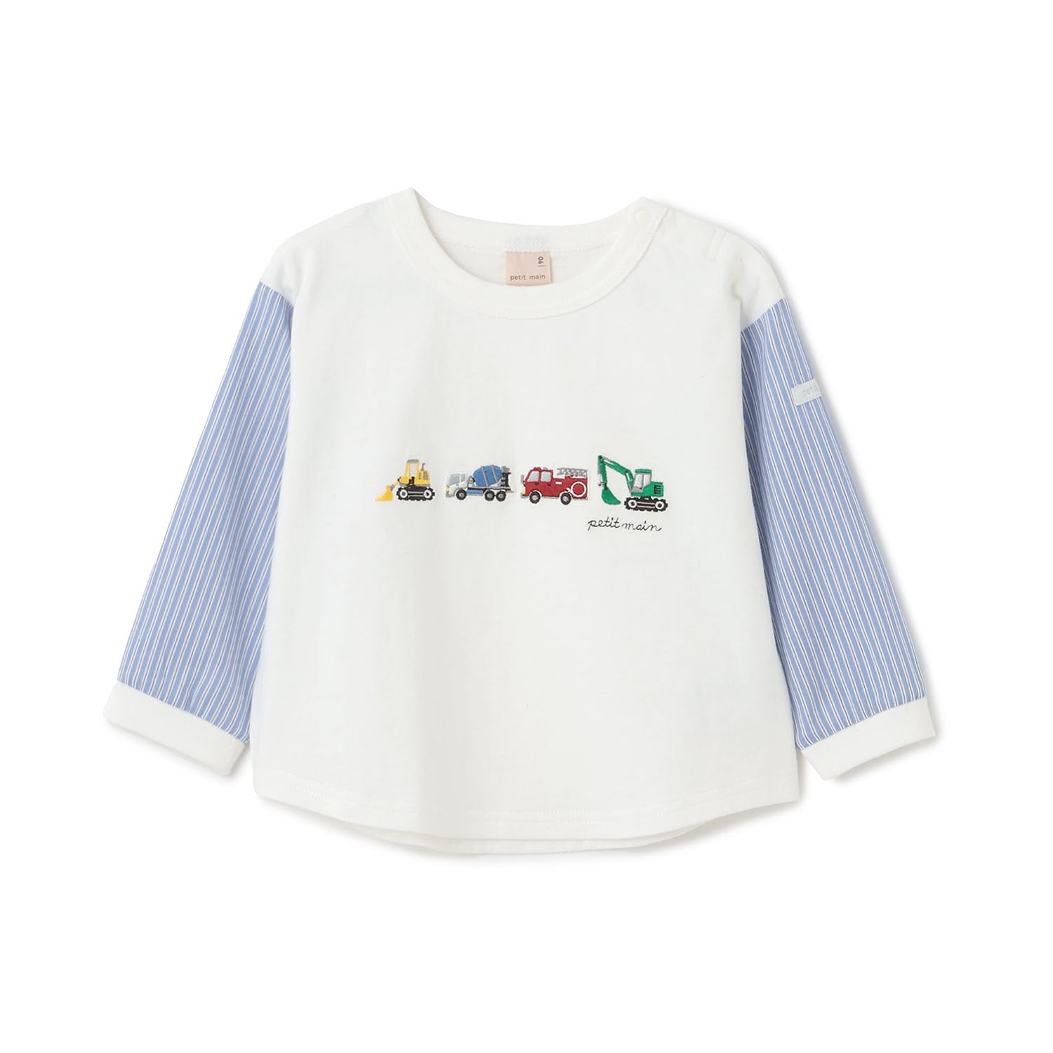 働く車 袖布帛長袖Tシャツ