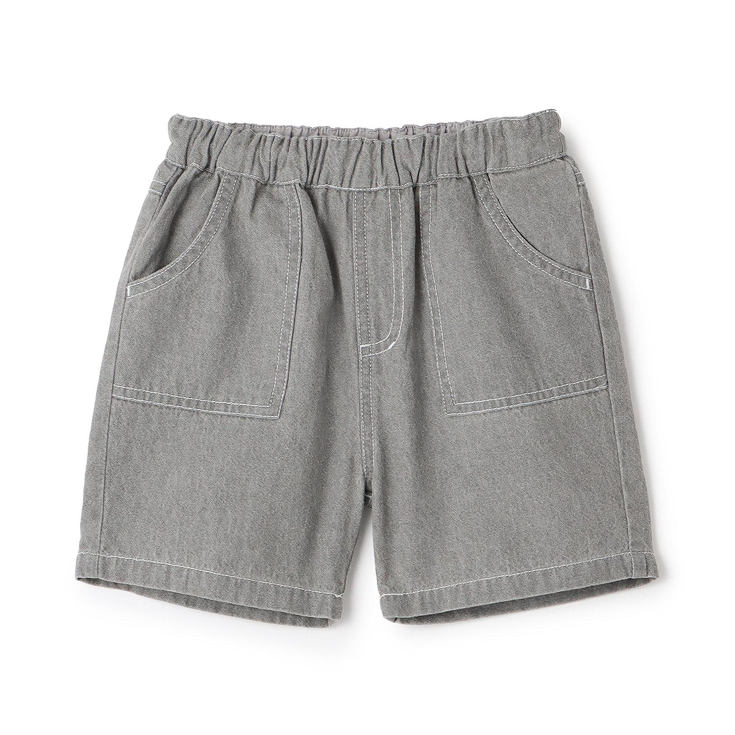 【接触冷感】ブリーチ加工デニムハーフパンツ