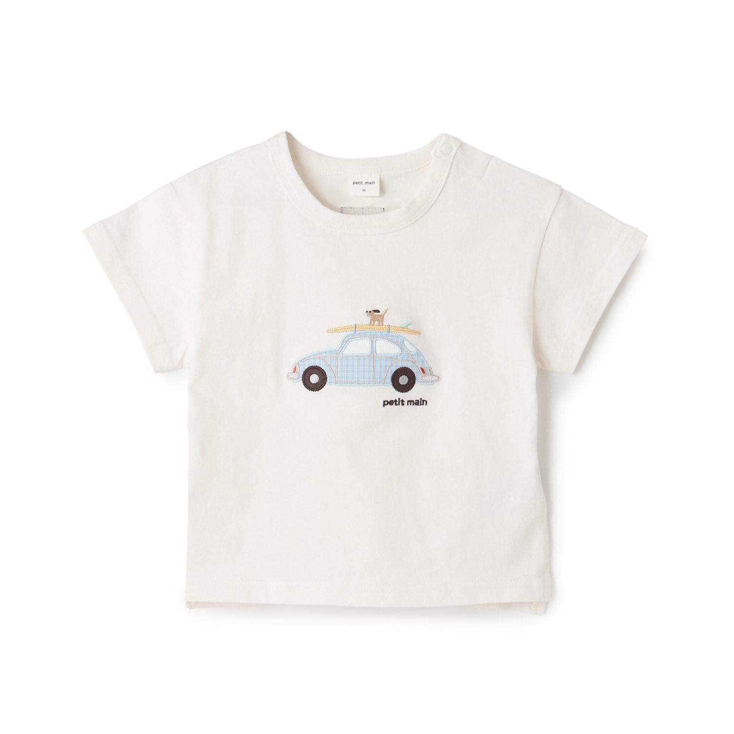 ヨット/車アップリケ半袖Tシャツ