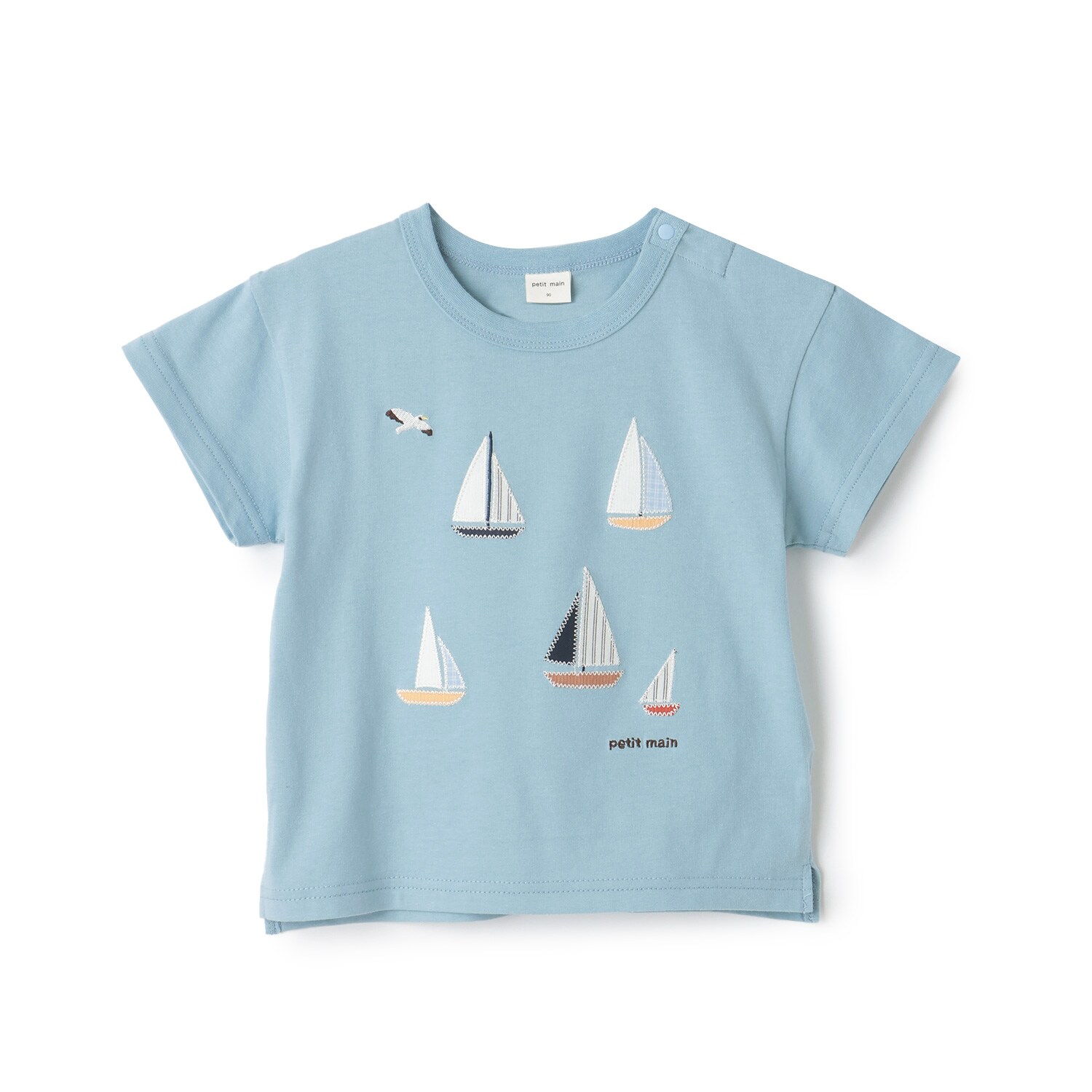 ヨット/車アップリケ半袖Tシャツ