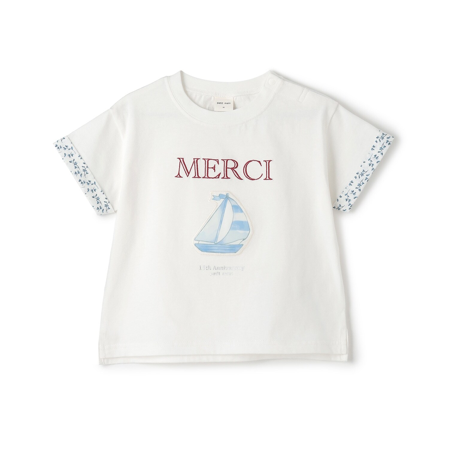【15th】 MERCI袖折り返し半袖Tシャツ