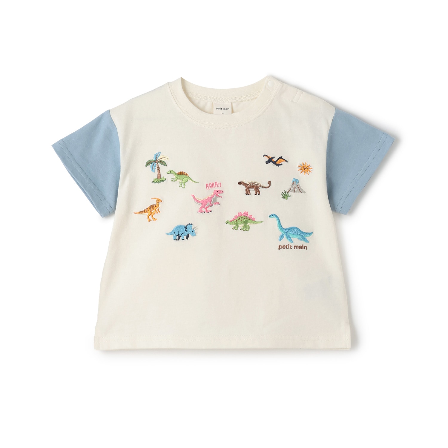 【接触冷感】恐竜刺しゅう半袖Tシャツ