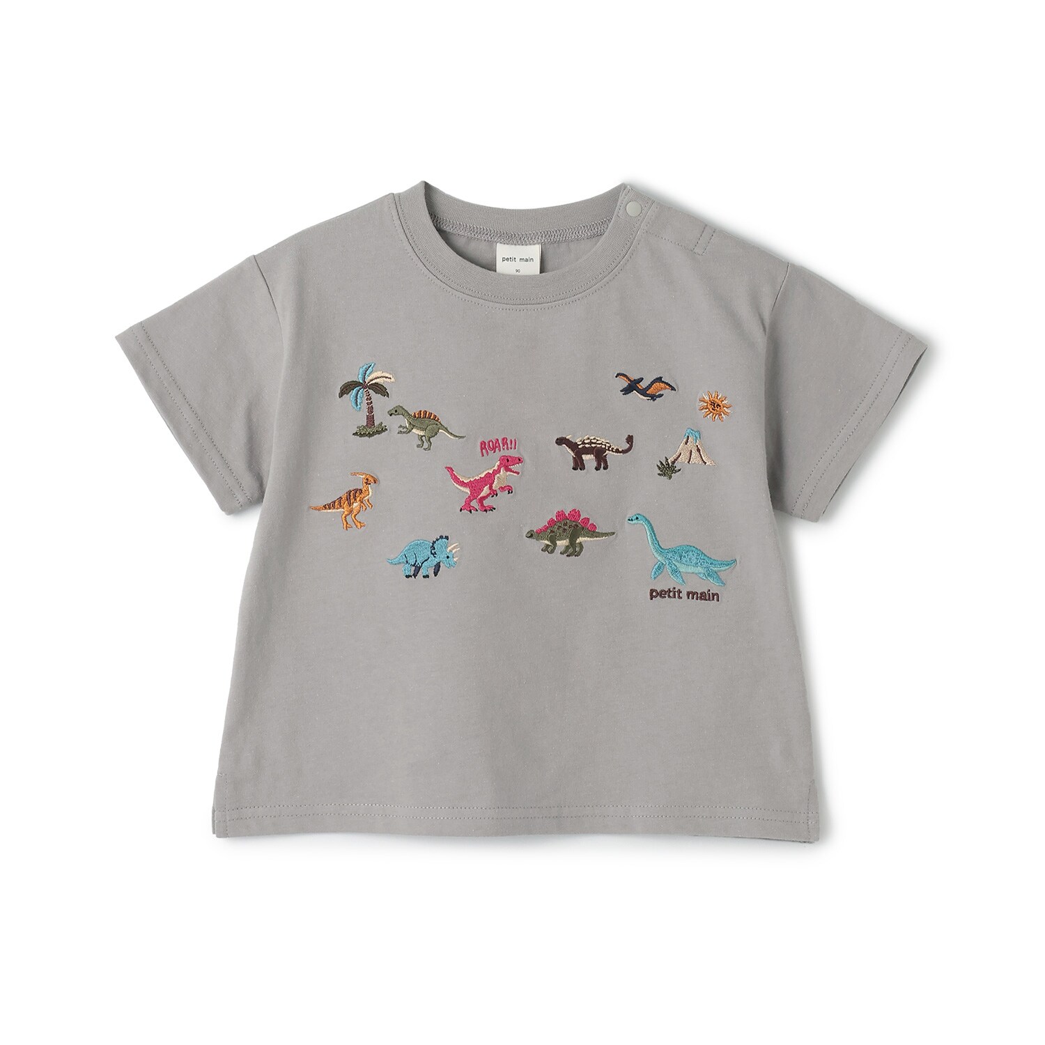 【接触冷感】恐竜刺しゅう半袖Tシャツ