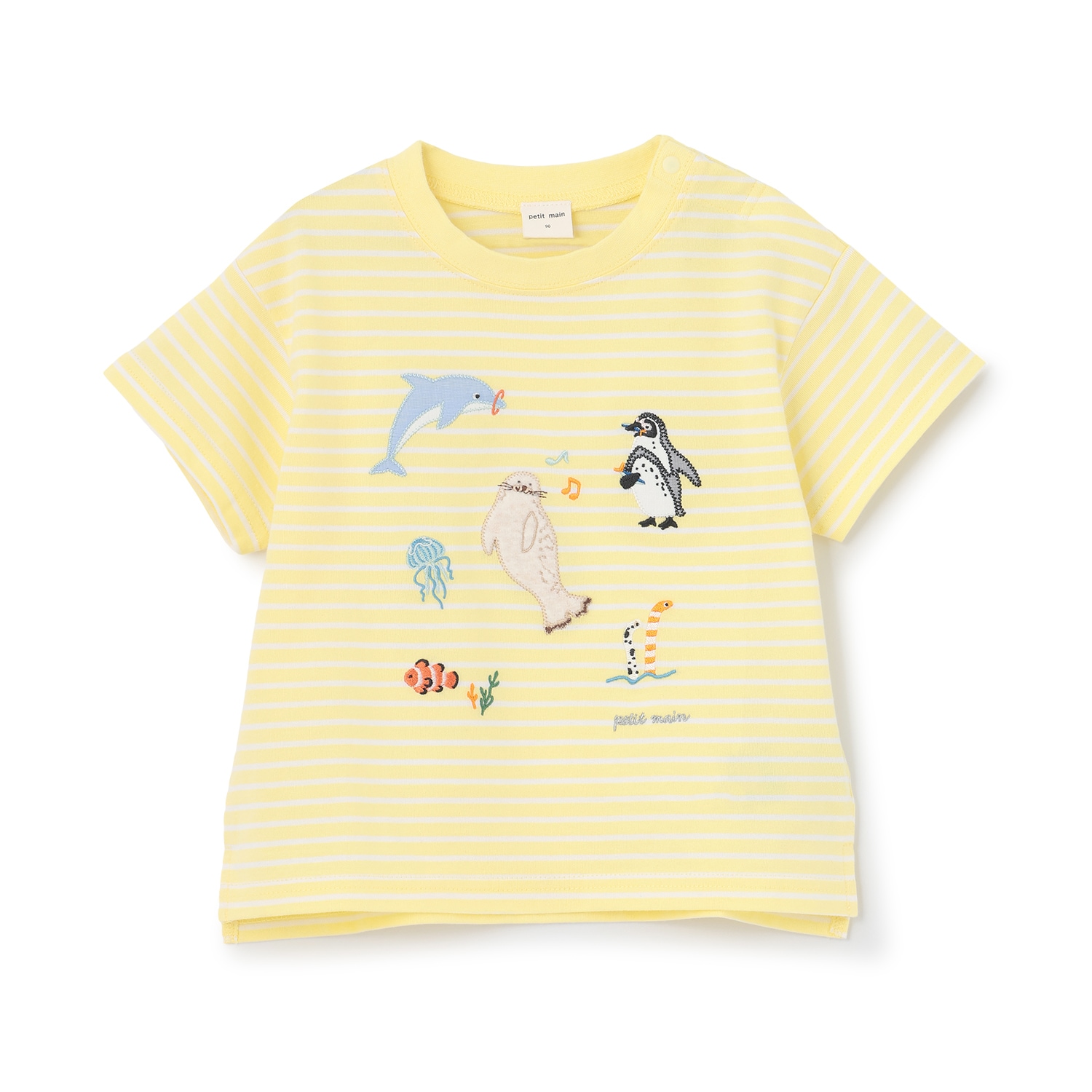 【接触冷感】海のいきものアップリケ半袖Tシャツ