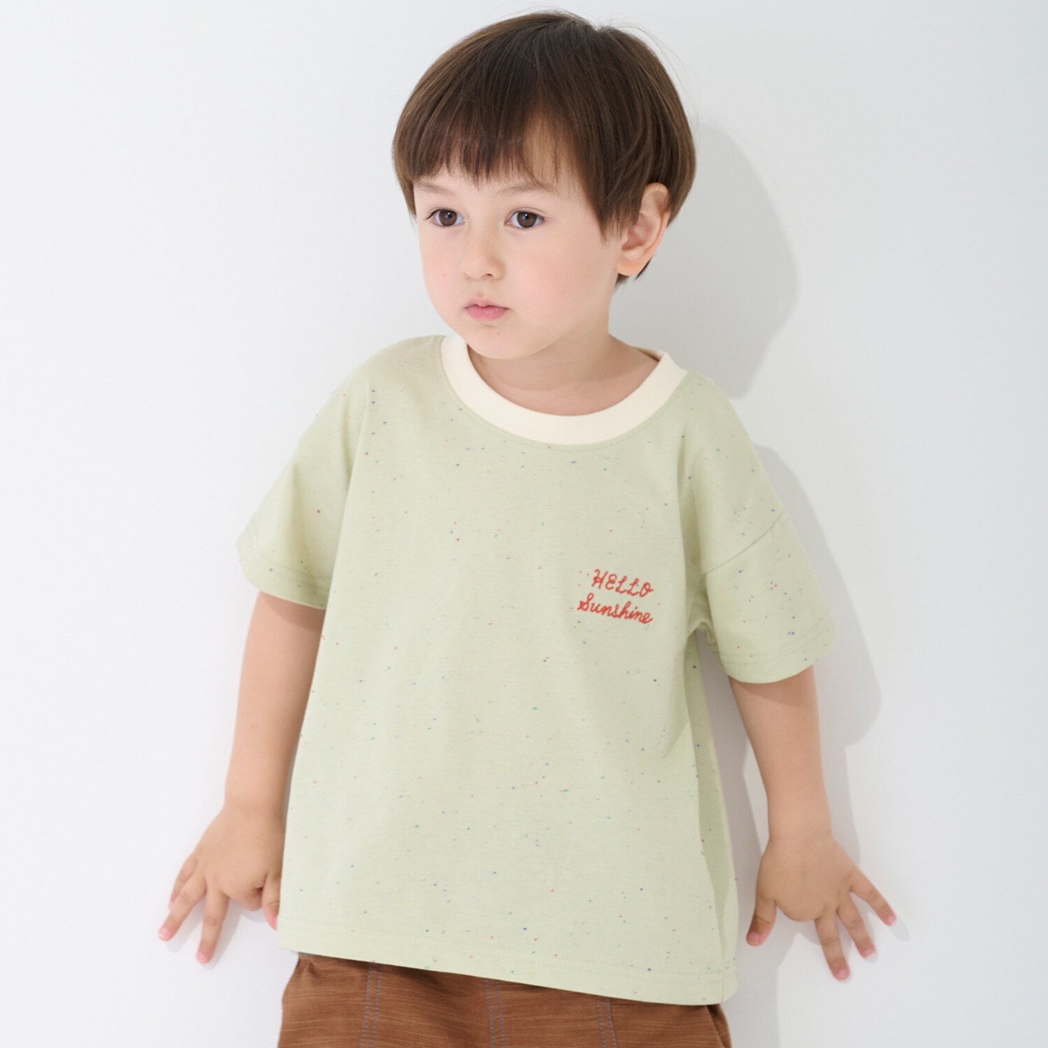 【接触冷感】ネップグラフィック半袖Tシャツ