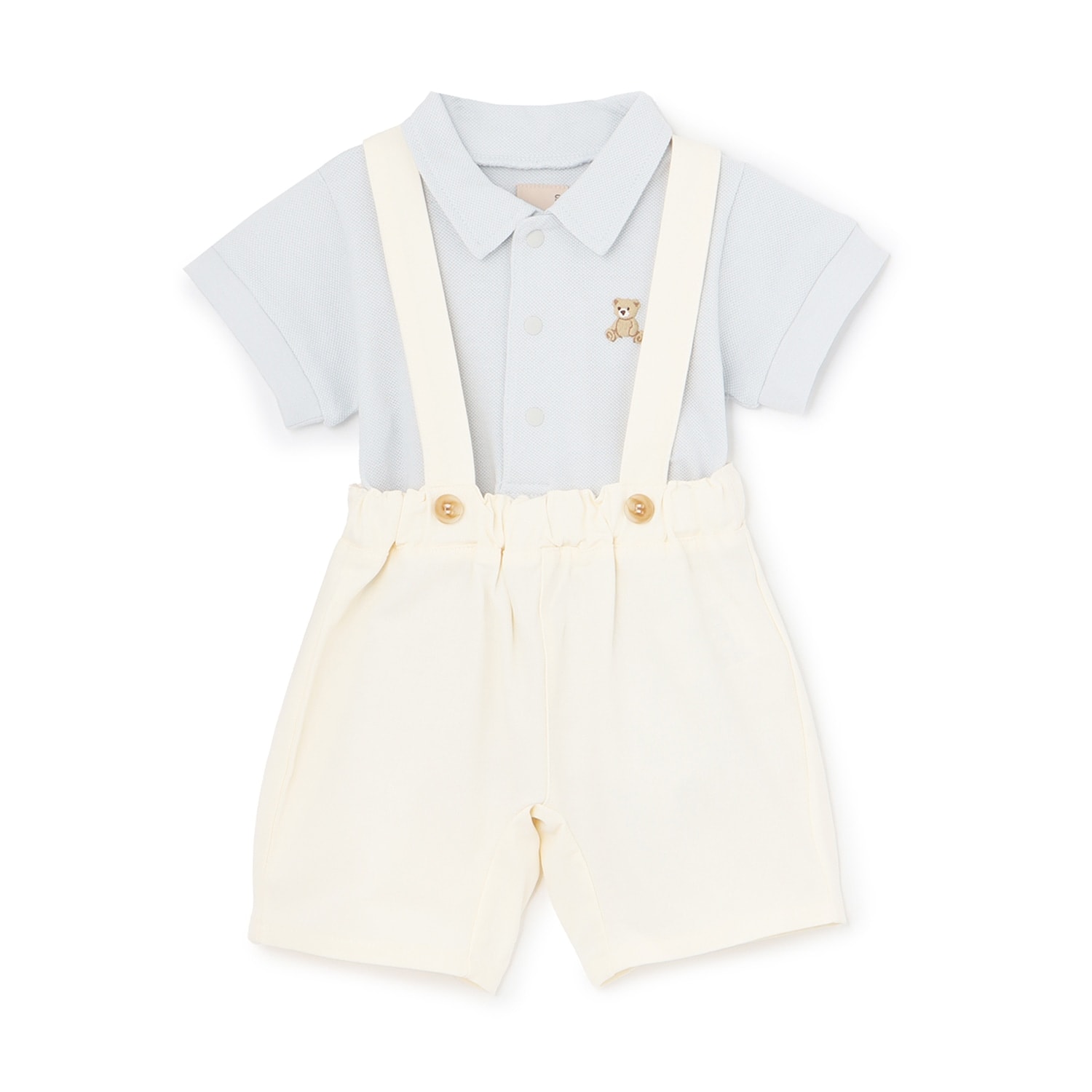 ポロシャツ+サスつきパンツセット