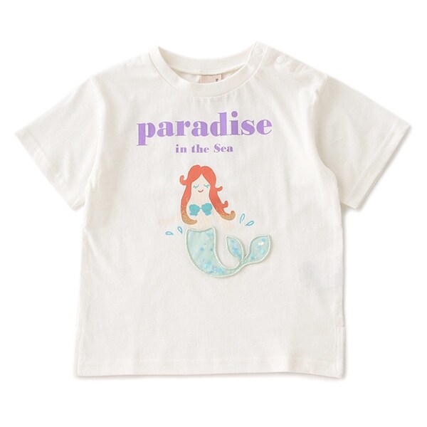 tシャツ Naomi Petit Tee レディース バッグマルチロゴ半袖Tシャツ(80cm オフ ホワイト): キッズ