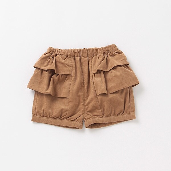 サイドフリルコーデュロイショートパンツ(80 チャコール