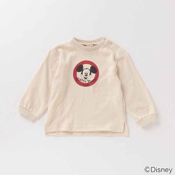 【DISNEY】 ミッキーマウスデザイン スリット入りTシャツ