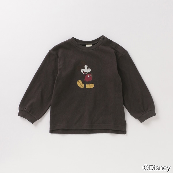 【DISNEY】 ミッキーマウスデザイン スリット入りTシャツ