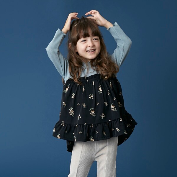 花キャミソールドッキングTシャツ