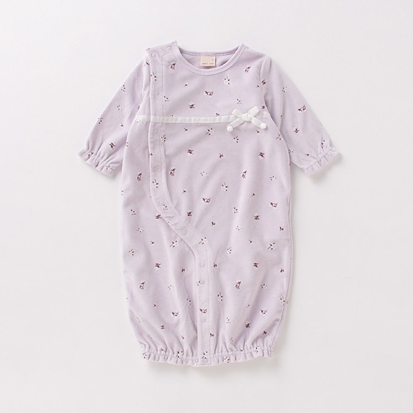 抗菌防臭 花柄ベロア2WAYオール