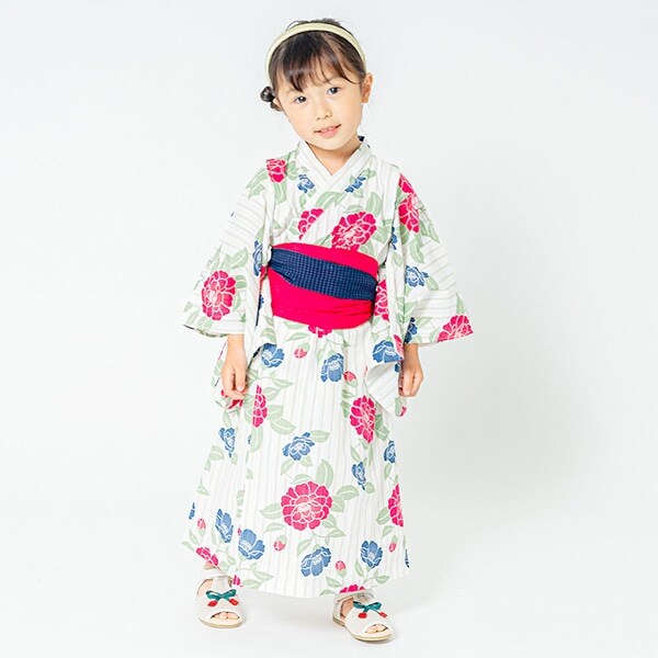 レトロ花柄浴衣(90 ライト ピンク): キッズ ナルミヤ オンライン公式サイト