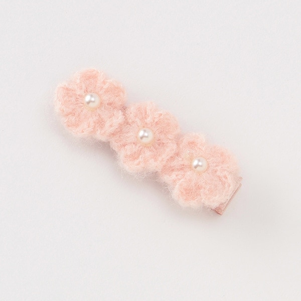 お花ニットヘアクリップ